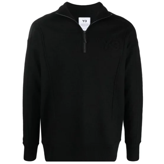 Y-3 MENS HALF ZIP TOP BLACK