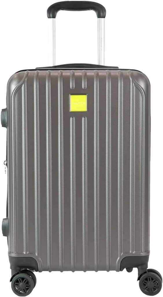 Nautica Quest Hardside Spinner Luggage, Gris/Anaranjado, CarryOn 21