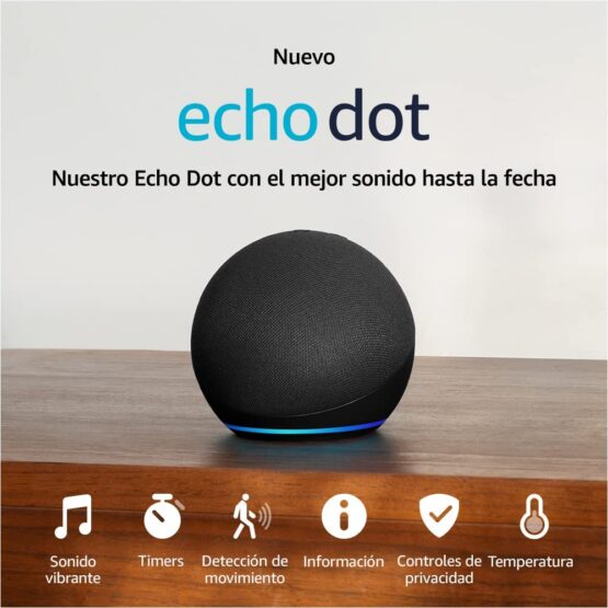 Echo Dot (5.ª generación, modelo de 2022) | Bocina inteligente con Alexa | Negro