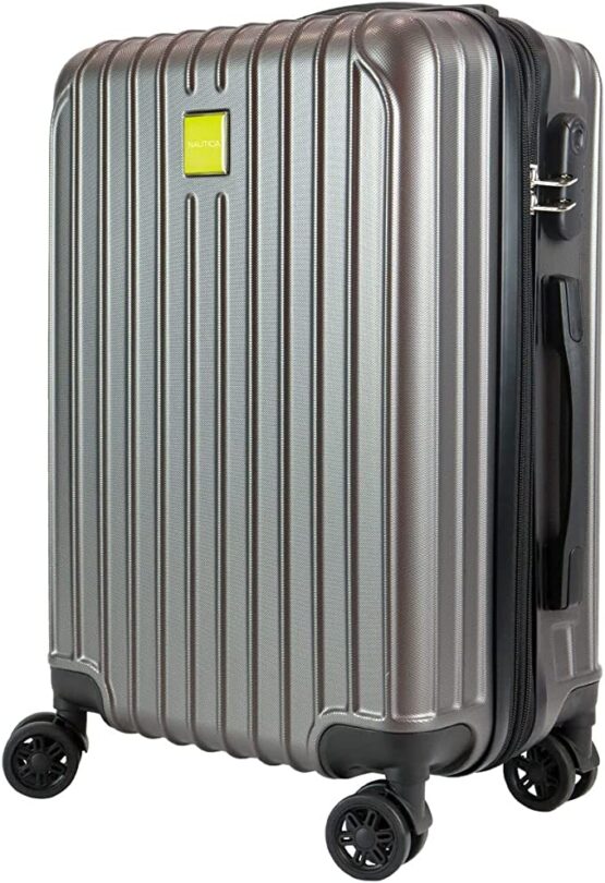 Nautica Quest Hardside Spinner Luggage, Gris/Anaranjado, Carry-On 21-Inch, Quest Hardside Spinner Luggage - Imagen 3