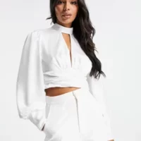 Blume Bridal satin top in white - part of a set