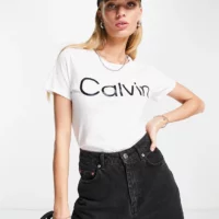 Calvin Klein Performance logo t-shirt in white
