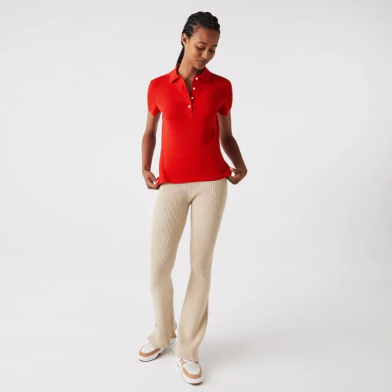 Polo Lacoste en piqué de algodón stretch para mujer - Imagen 5