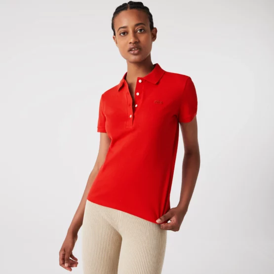 Polo Lacoste en piqué de algodón stretch para mujer - Imagen 3