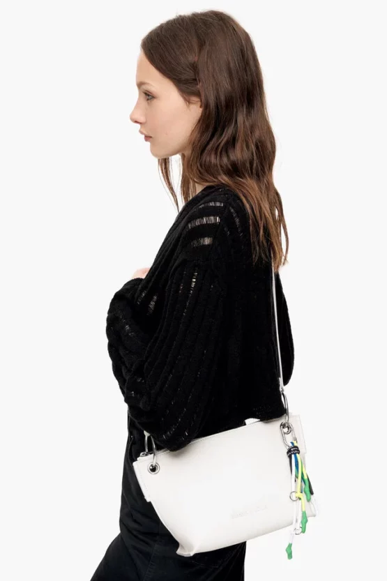 BOLSO BANDOLERA M PIEL BLANCO - Imagen 4