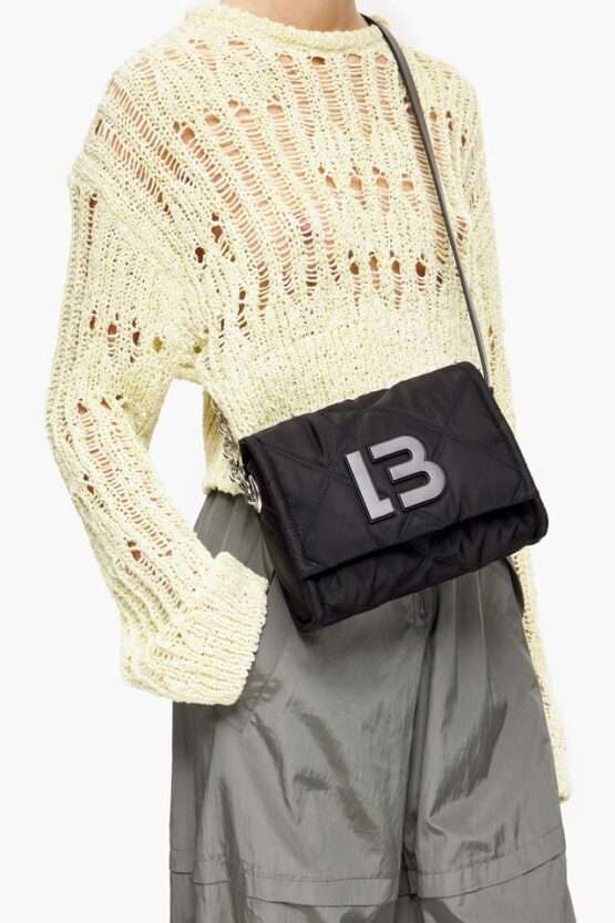 BOLSO BANDOLERA S NYLON SOLAPA NEGRO - Imagen 4