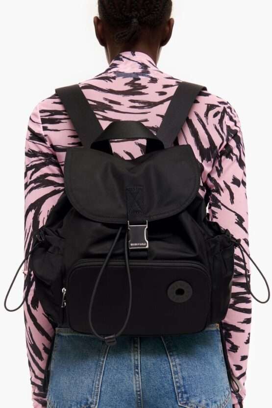 MOCHILA M NYLON NEGRA - Imagen 4