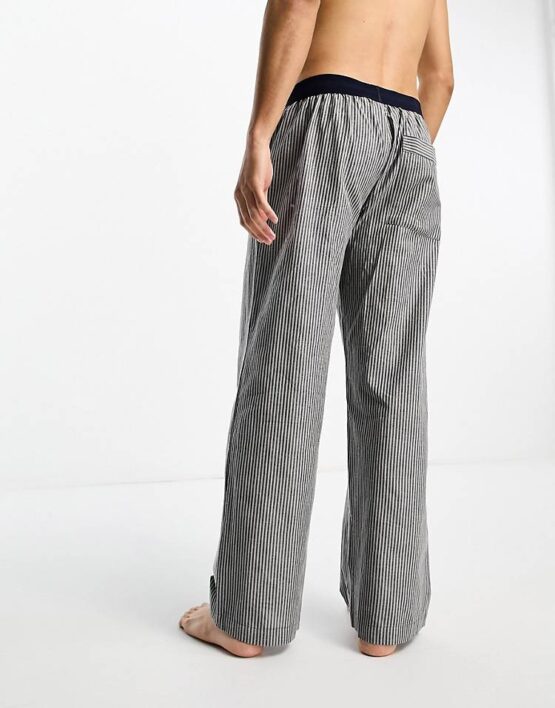 French Connection pajama bottoms in blue and gray stripe - Imagen 2