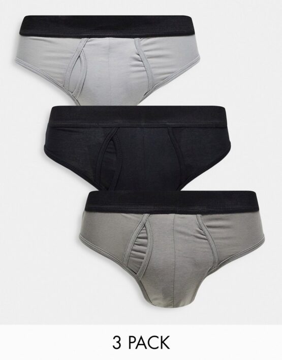 Bolongaro Trevor 3 pack briefs in black and charcoal