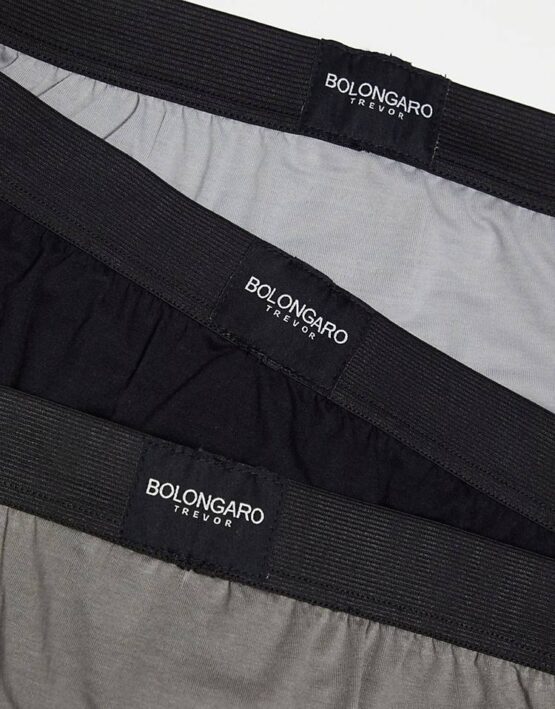 Bolongaro Trevor 3 pack briefs in black and charcoal - Imagen 2