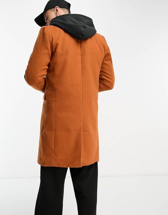 Bolongaro Trevor wool coat in orange - Imagen 3