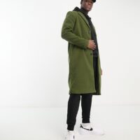 Bolongaro Trevor long wool duster coat in khaki
