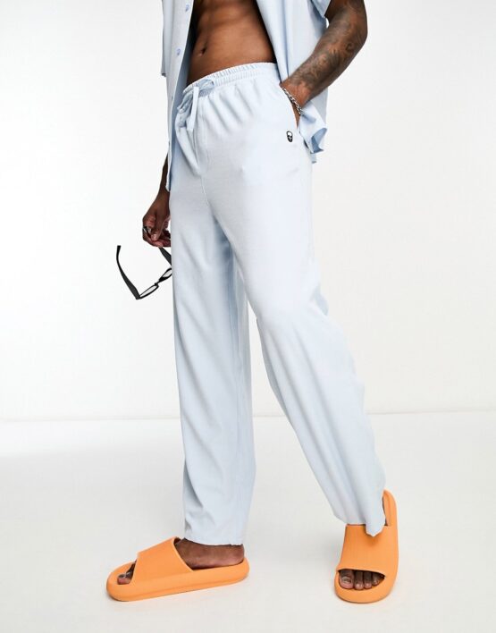 Bolongaro Trevor textured beach pants in niagara blue