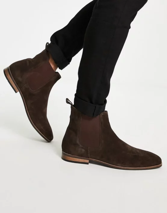 French Connection suede Chelsea boots in brown