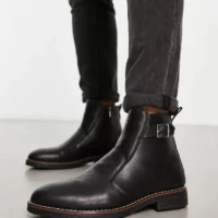 Bolongaro Trevor ankle boot with buckle in black