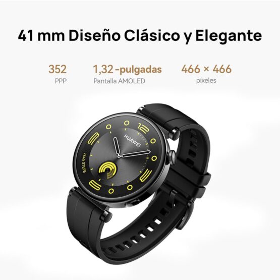 HUAWEI Watch GT4 (GPS) Smartwatch 41mm, Negro Mate, hasta 7 Días de BaterÍa. Ayuda al Cuidado de la Salud, Oxígenacion de la Sangre, Resistente al Agua(Garantía en México) - Imagen 2