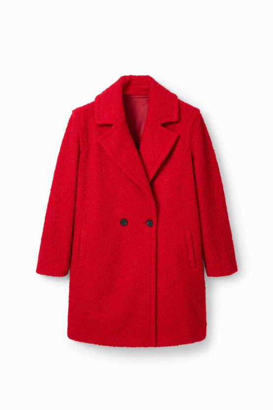Double-breasted bouclé coat - Imagen 2