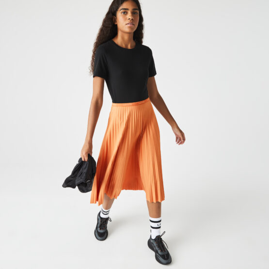FALDA PLISADA FLUIDA CON CINTURA ELÁSTICA PARA MUJER