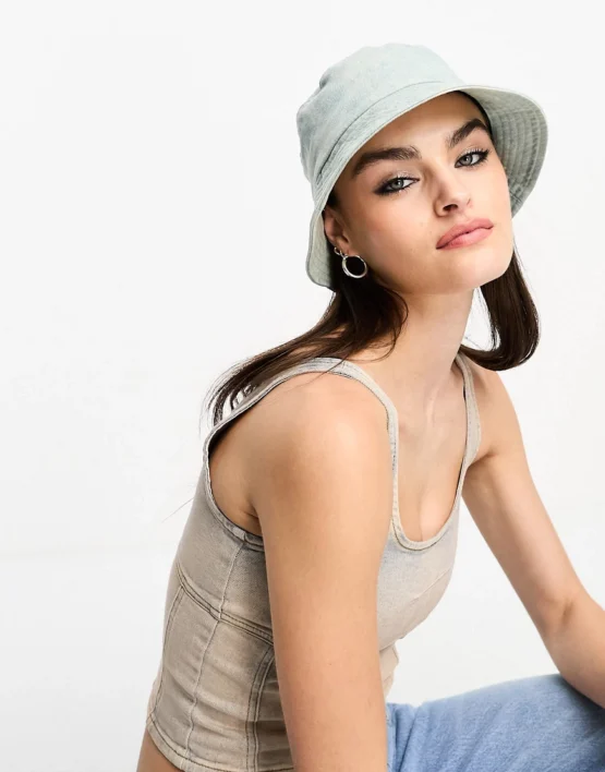ASOS DESIGN denim bucket in blue
