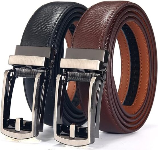 Cinturón de Hombres 2 Piezas Negro y Marrón