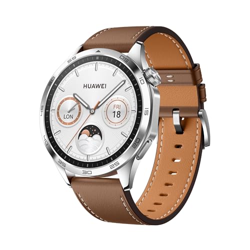 HUAWEI Watch GT4 (GPS) (Garantía en México) Smartwatch 46mm, Café, hasta 14 Días de BaterÍa. Ayuda al Cuidado de la Salud, Oxígenacion de la Sangre, Resistente al Agua, Compatible con Android & iOS