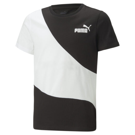 Playera juvenil POWER CAT en Talla 11-12Y en Negro | PUMA