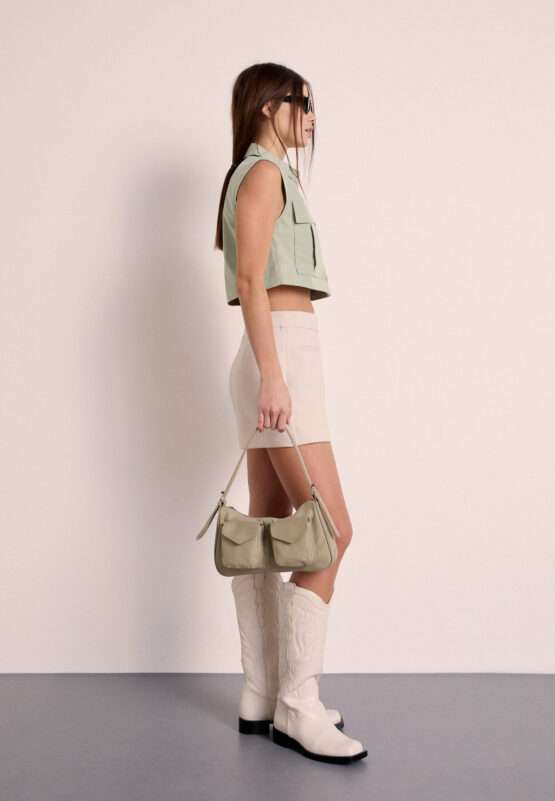 BOLSO DE HOMBRO BOLSILLOS TEJIDO