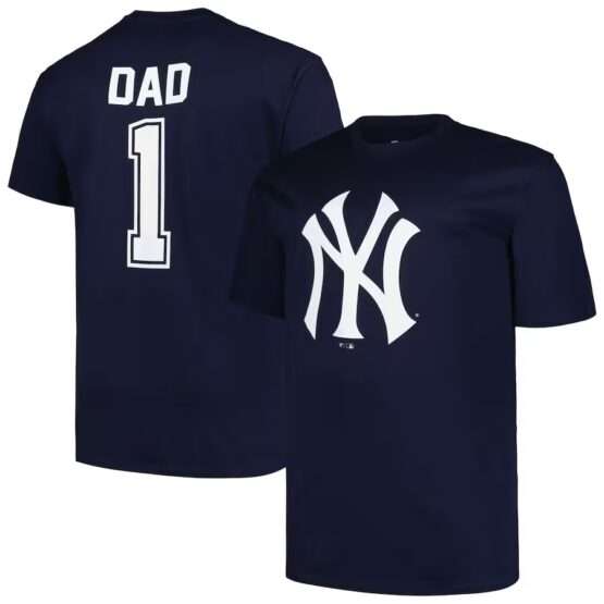 Men's New York Yankees Profile Navy Big & Tall #1 Dad T-Shirt