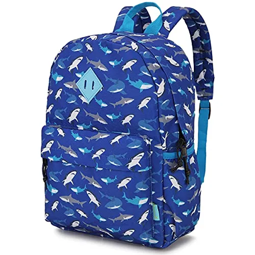 Mochila para niños y niñas, mochila ligera para niños preescolar, guardería con hebilla frontal en el pecho VONXURY, Azul (Blue Shark), Pequeño