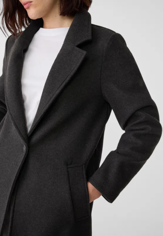 Abrigo midi punto gris oxford Stradivarius - Imagen 5