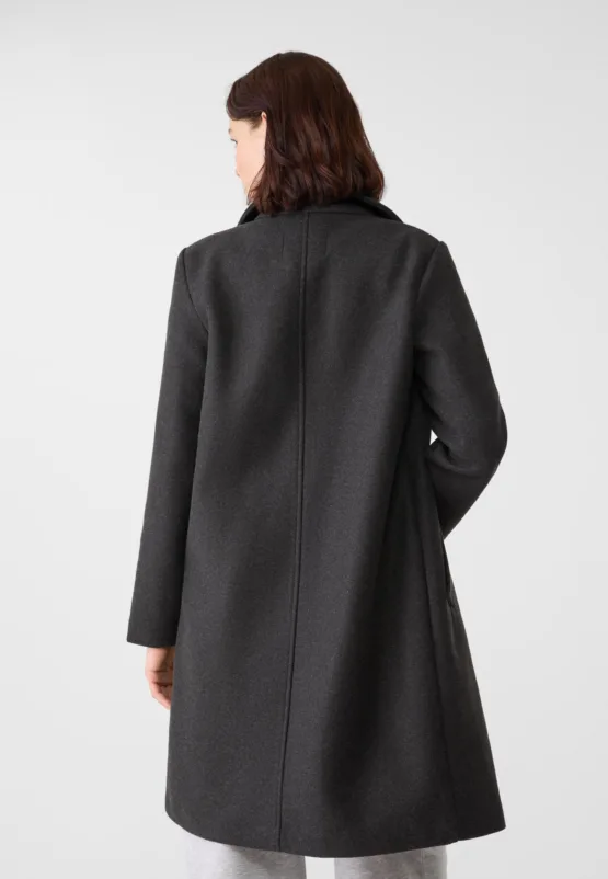 Abrigo midi punto gris oxford Stradivarius - Imagen 6