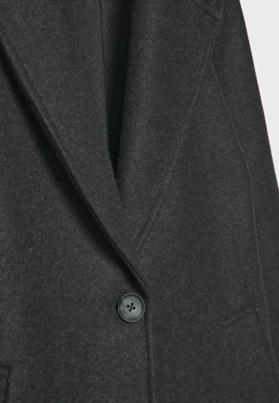 Abrigo midi punto gris oxford Stradivarius - Imagen 4