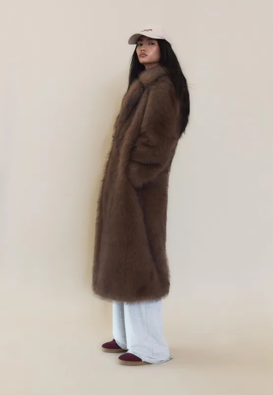 Abrigo oversize largo efecto pelo - Imagen 3