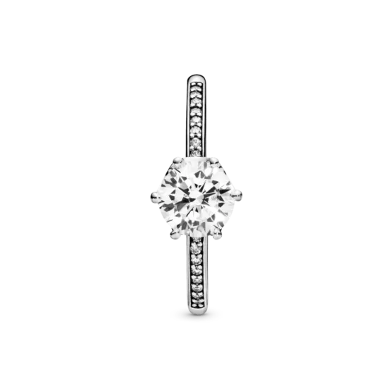 Anillo Corona deslumbrante transparente - Imagen 2