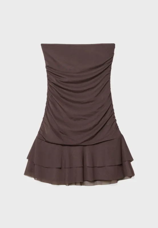 Vestido bandeau corto tul - Imagen 2
