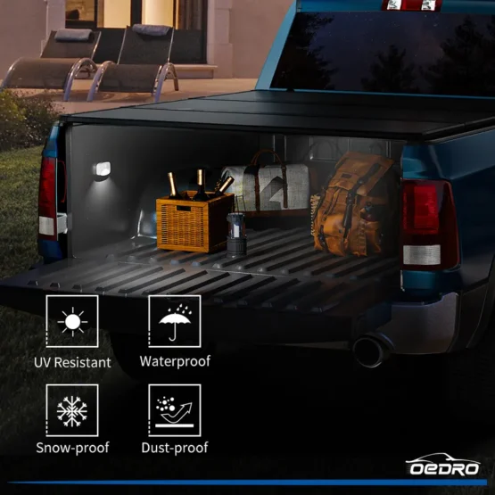 OEDRO FRP Hard Tri-fold Tonneau Cover Fold Truck Bed Covers Fits for Ford F150 2015-2025 with 5.5 Feet Bed - Imagen 5