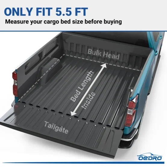 OEDRO FRP Hard Tri-fold Tonneau Cover Fold Truck Bed Covers Fits for Ford F150 2015-2025 with 5.5 Feet Bed - Imagen 2