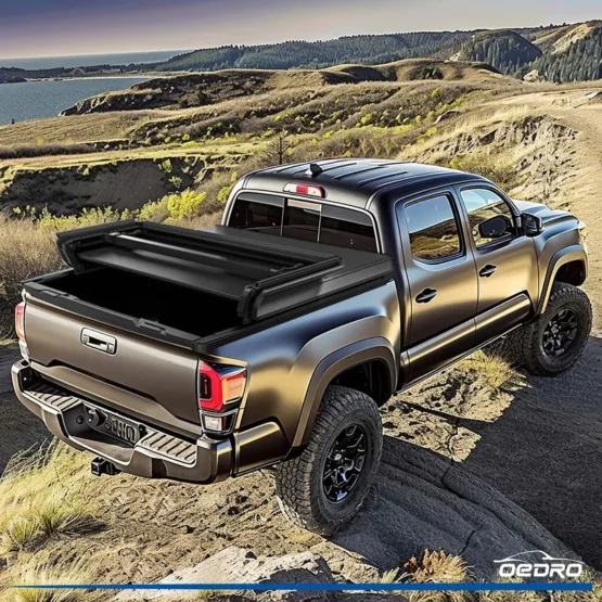 OEDRO Soft Tri-fold Truck Bed Tonneau Cover Compatible with Toyota Tacoma 2024 2025 with 5ft Bed,with Track Rail System(Excl. Trail) - Imagen 4