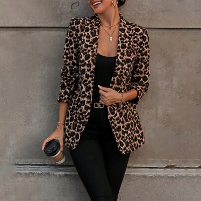 blazer casual animal print