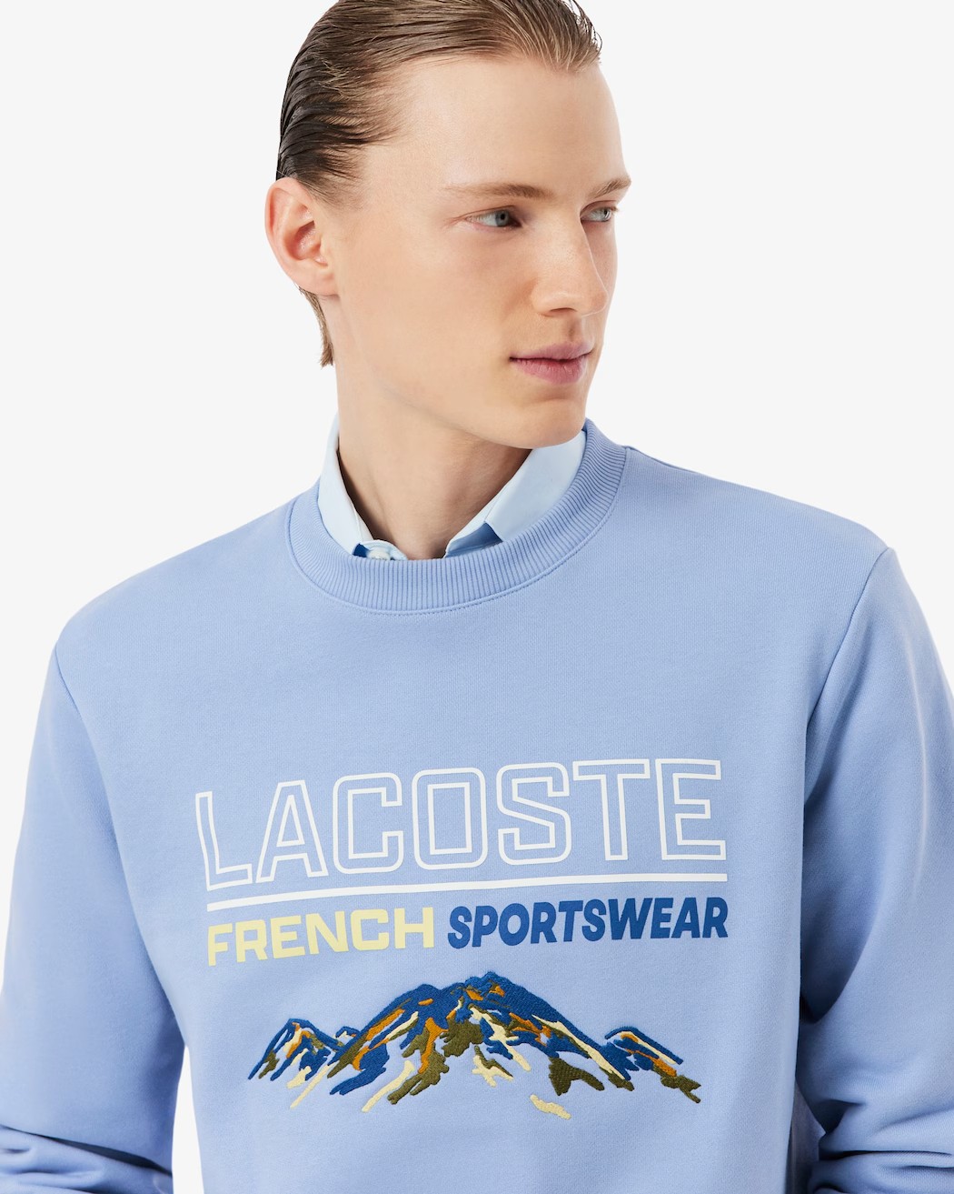 Sudadera Lacoste Polar Violeta con Estampado para Hombre - Imagen 3