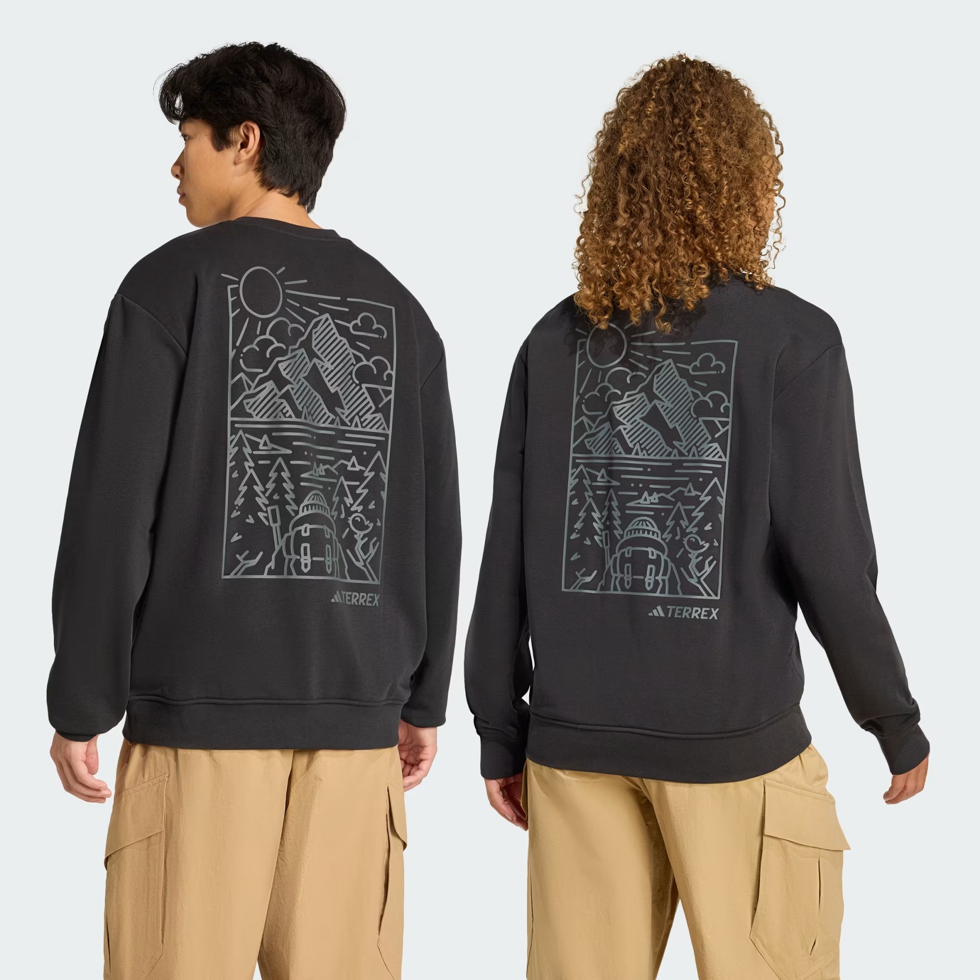 Sudadera Adidas Terrex Negra Estampado Cuello Redondo Hombre - Imagen 3