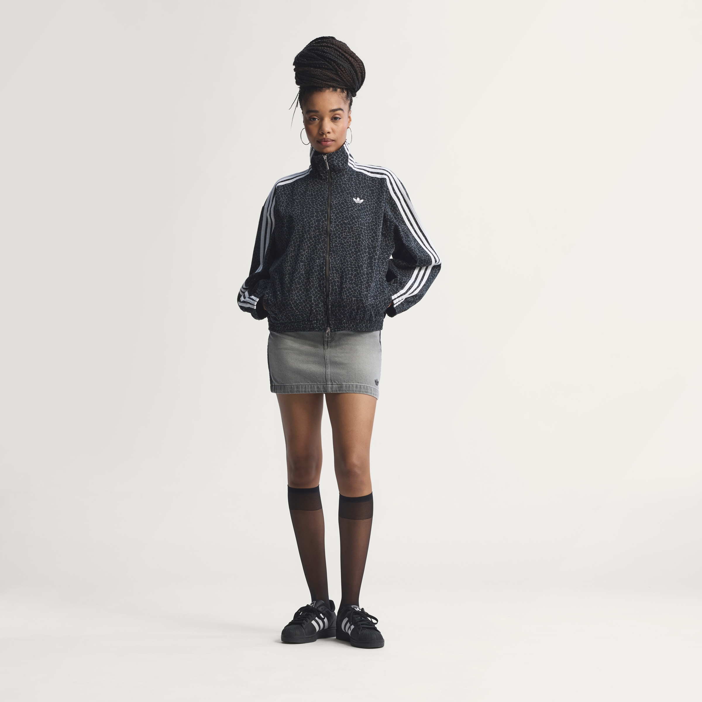 Chamarra Adidas Firebird denim | Oversize Mujer - Imagen 3