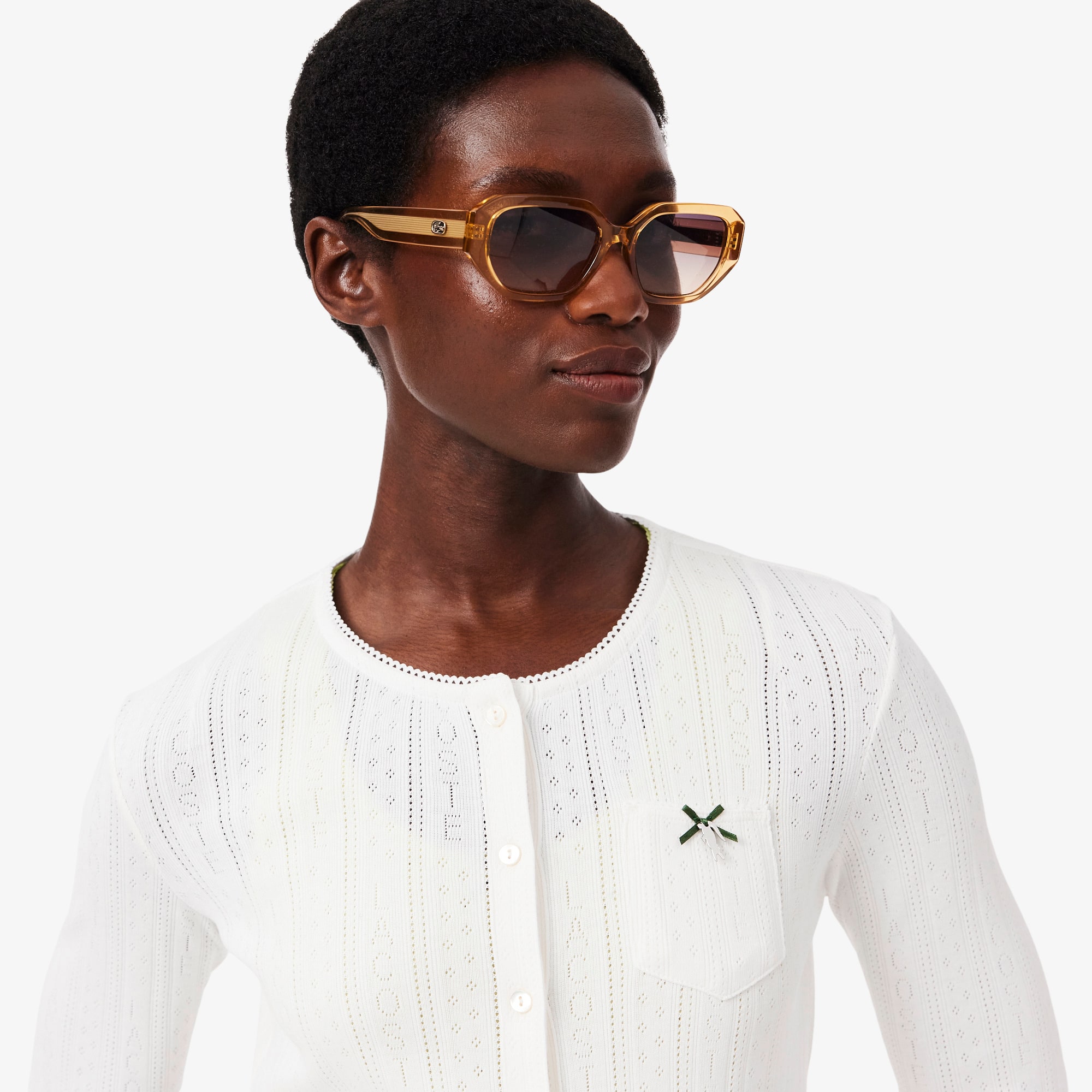 Cardigan Lacoste pointelle | Slim Fit Mujer - Imagen 3