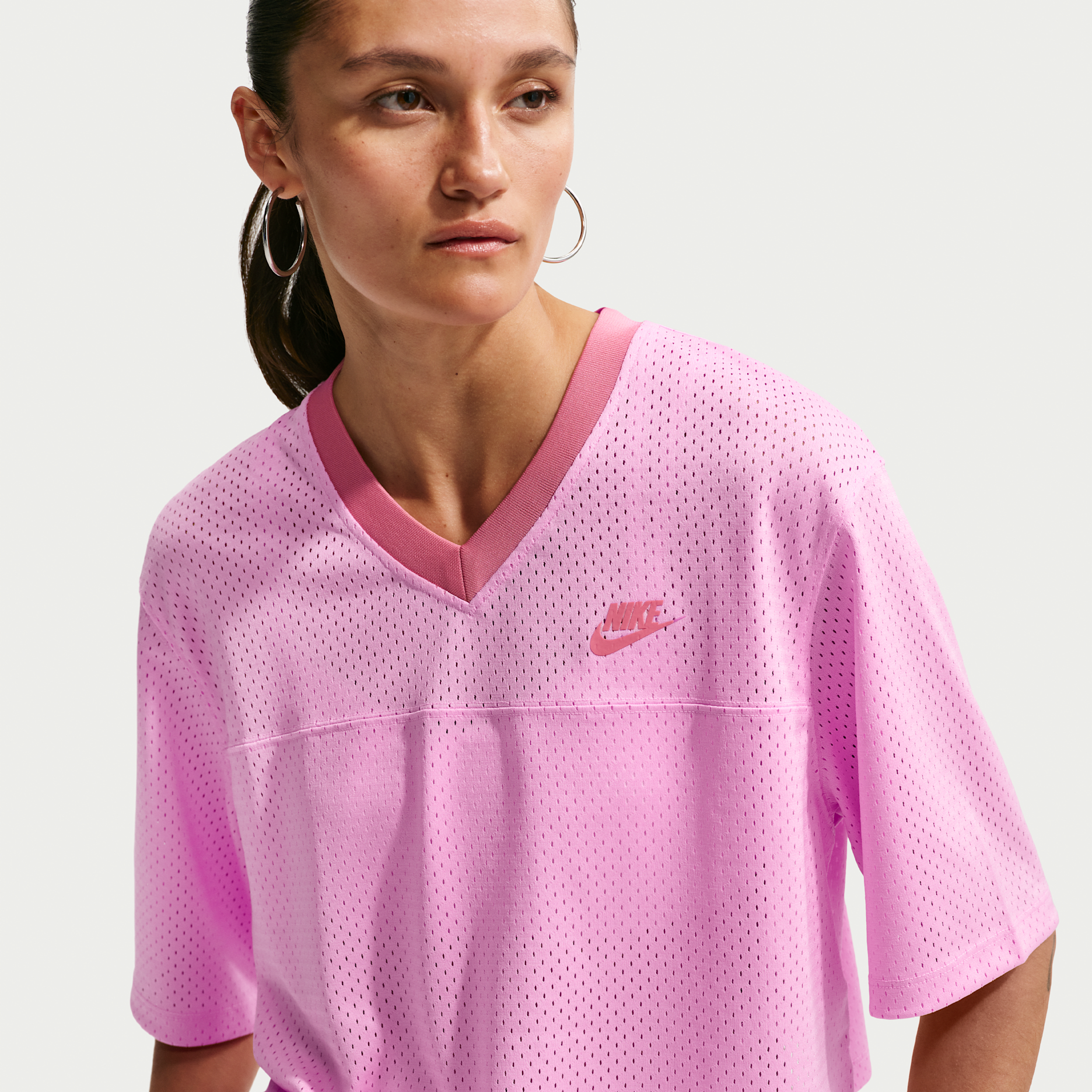 Jersey Nike Heritage rosa | Malla Cropped Mujer - Imagen 3